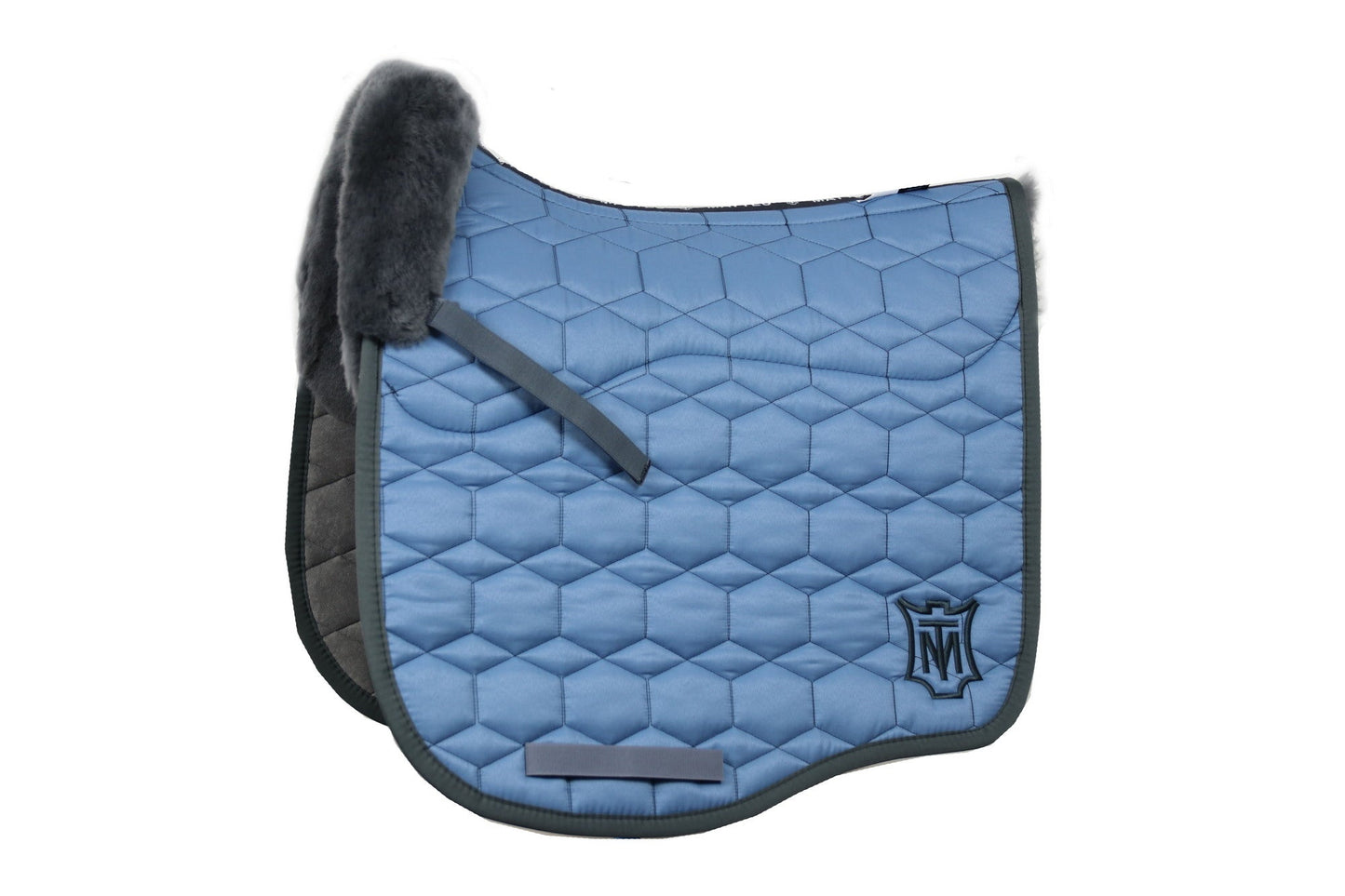 Eurofit Lammfell Schabracke Glanzstoff Dressur Gr. L Cornet Blue, EWWA
