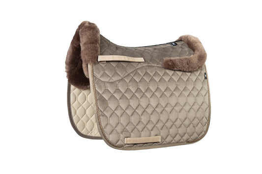 Lammfell Schabracke Dressur, Gr. L, Moon Rock, Samt, Kordel, limitiert