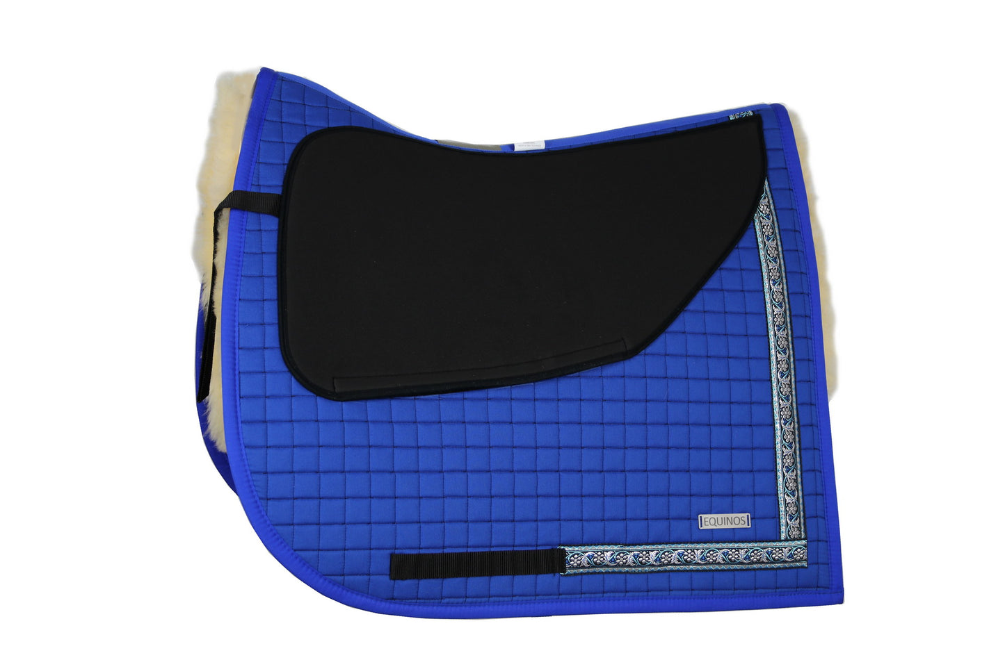 Barock Schabracke polsterbar mit Lurexborte in Royalblau