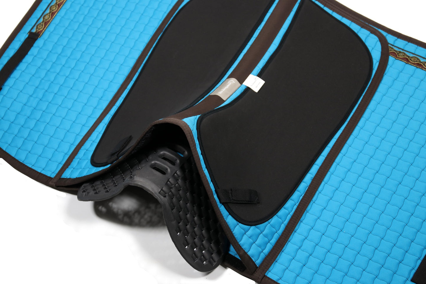 Polsterbare Schabracke EMMA für baumlose Sättel und Fellsättel in Dunkelgrün