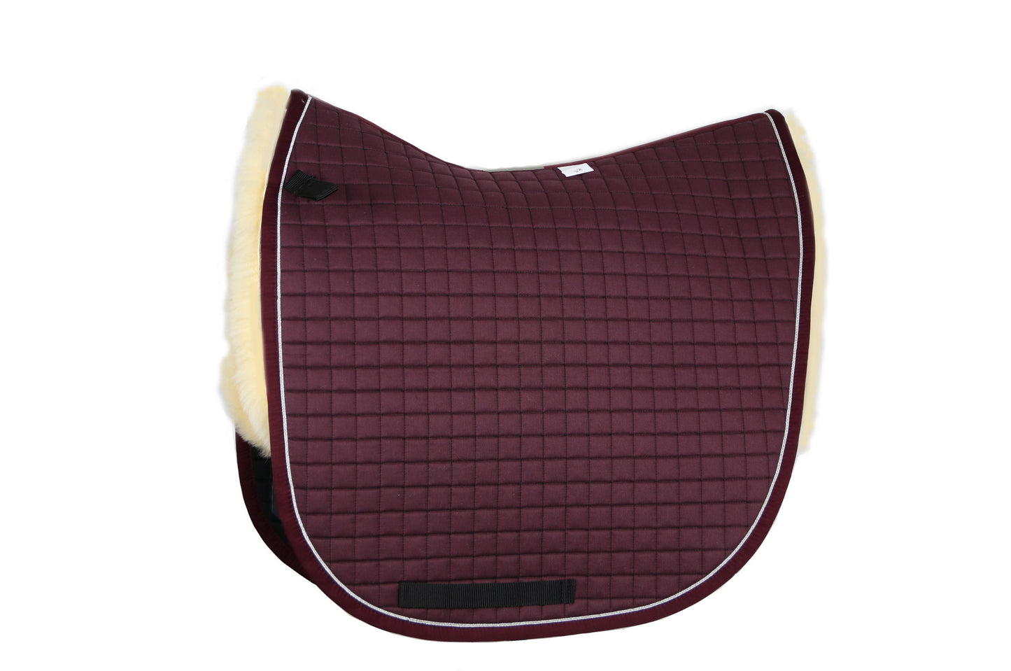 Satteldecke MARIA mit Silberlitze in Bordeaux