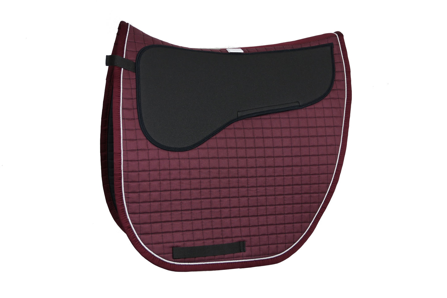 Satteldecke JULE mit Silberlitze in Bordeaux mit Moosgummi Taschen