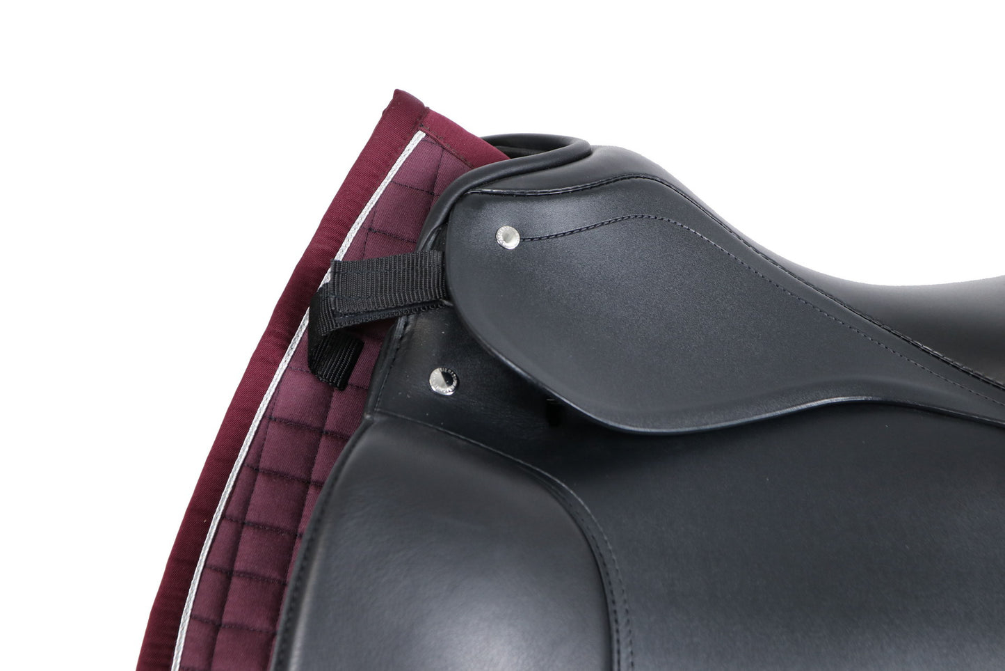 Satteldecke JULE mit Silberlitze in Bordeaux mit Moosgummi Taschen