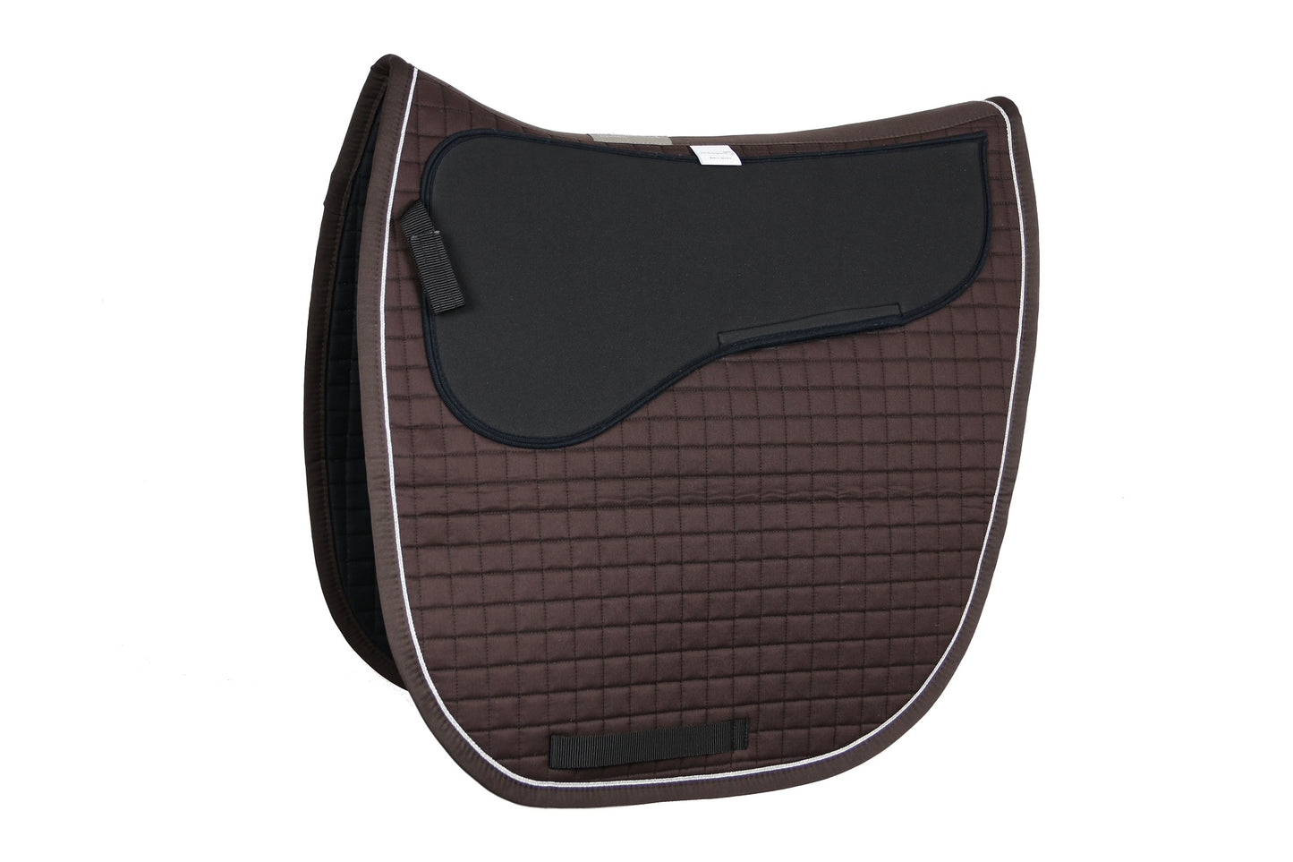 Satteldecke JULE mit Silberlitze in Braun mit Moosgummi Taschen