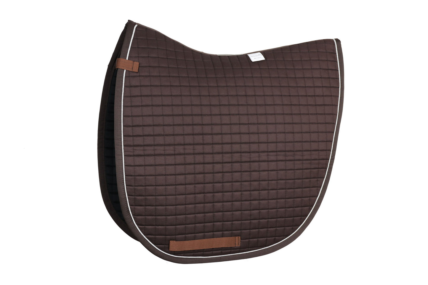 Satteldecke MARIA mit Silberlitze in Braun