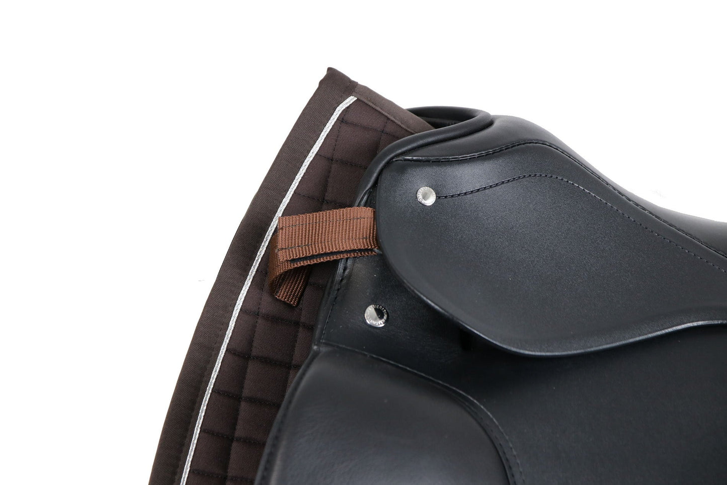 Satteldecke MARIA mit Silberlitze in Braun