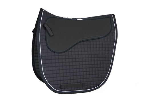 Satteldecke JULE mit Silberlitze in Schwarz mit Moosgummi Taschen