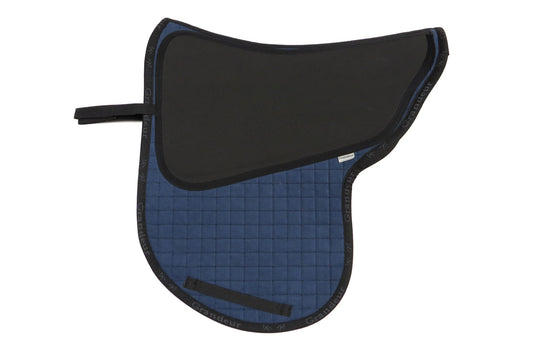 Satteldecke Mittelblau mit Moosgummiauflage, für Dressur mit Barockkissen