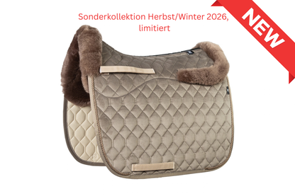 Lammfell Schabracke Dressur, Gr. L, Moon Rock, Samt, Kordel, limitiert