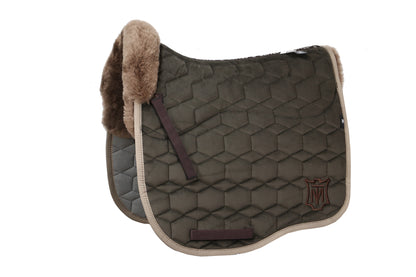 Eurofit Lammfell Schabracke Samt Dressur Gr. L Braun/Cappuccino