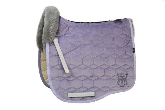 Eurofit Lammfell Schabracke Samt Dressur Gr. L Flieder, Grau