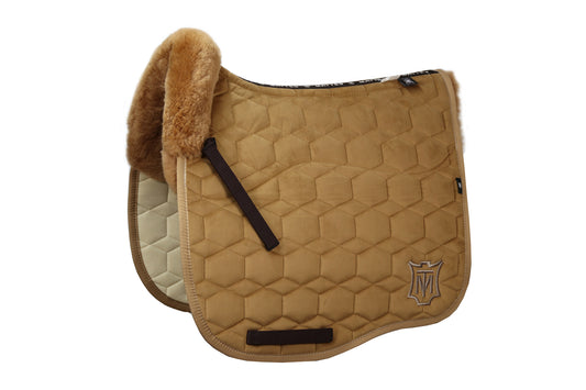 Eurofit Lammfell Schabracke Samt Dressur Gr. L Sand, Honig