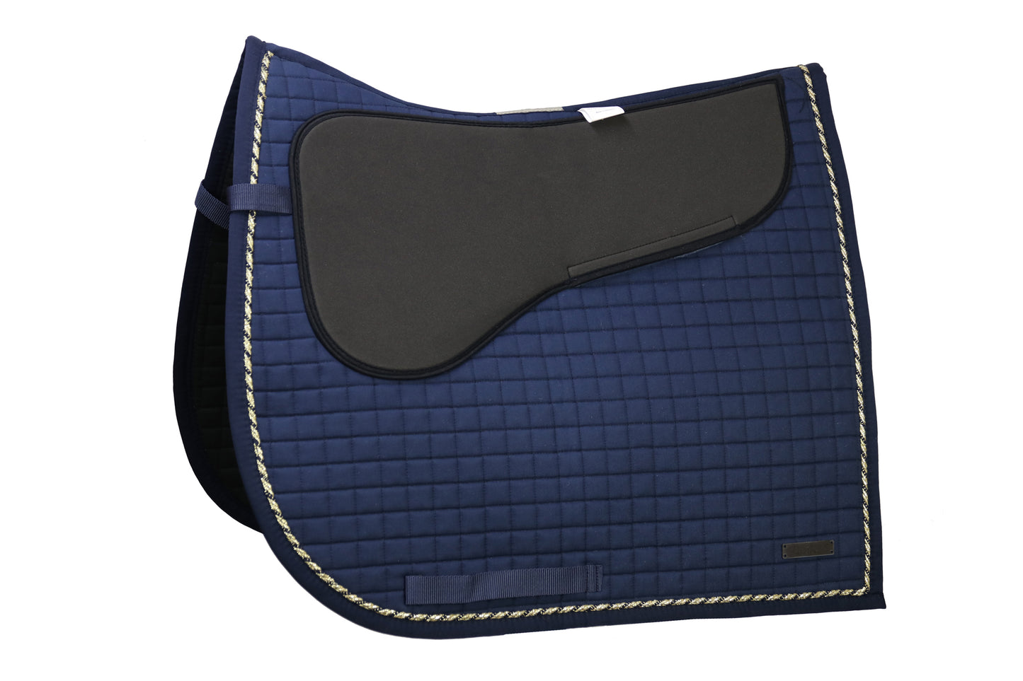 Schabracke LISA mit Lurexkordel in Dunkelblau mit Moosgummi Taschen