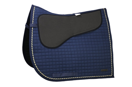 Schabracke LISA mit Lurexkordel in Dunkelblau mit Moosgummi Taschen