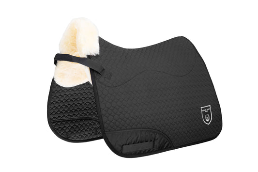 Christ Lammfell Schabracke Champ, Dressur, schwarz-natur