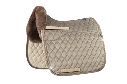 Lammfell Schabracke Dressur Gr. L, Samt, Moon Rock, Crystal Kordel, limitiert