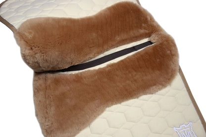 Eurofit Lammfell Schabracke Glanzstoff Dressur Gr. L Sand, Honig