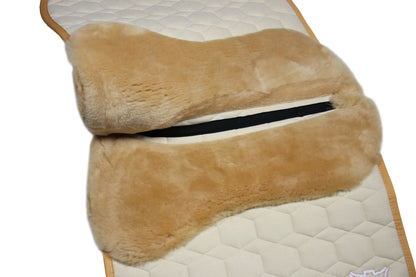 Eurofit Lammfell Schabracke Samt Dressur Gr. L York Yellow, Sand