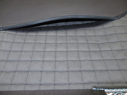Barock Schabracke polsterbar mit Borte (silber) in Schwarz