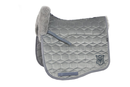 Eurofit Lammfell Schabracke Samt Dressur Gr. L Schiefer, Grau