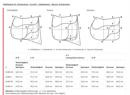 Eurofit Lammfell Schabracke Dressur Gr. L Glanzstoff Schwarz Dunkelgrau