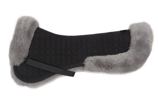Lammfell Sattelkissen Dressur Gr. L, Schwarz Grau